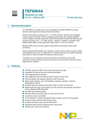 TEF6904A datasheet cover page