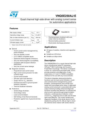 VNQ5E250AJ-E datasheet cover page