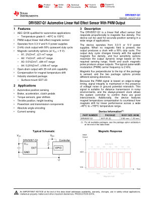 DRV5057-Q1 datasheet cover page