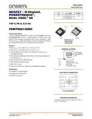 FDMT800150DC datasheet cover page