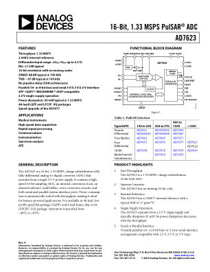 AD7623 数据手册首页