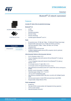STM32WB05KN datasheet cover page