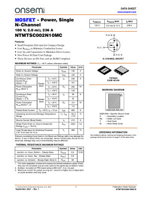 NTMTSC002N10MC 数据手册首页