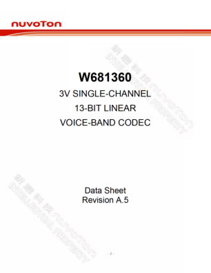 W681360 数据手册首页