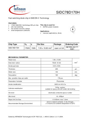 SIDC78D170H-L4451A datasheet cover page
