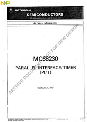 MC68230 datasheet cover page