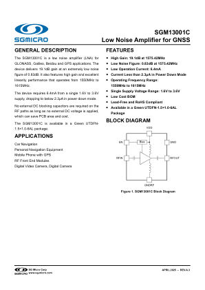 SGM13001C datasheet cover page