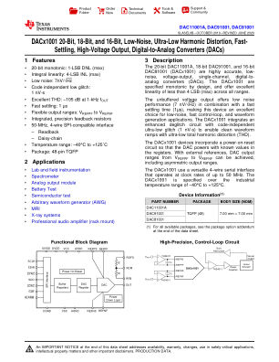 DAC91001 datasheet cover page