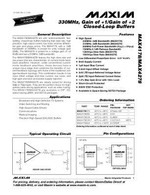 MAX4178-MAX4278 datasheet cover page