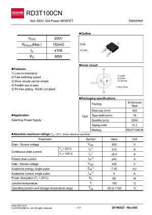 RD3T100CN 数据手册首页