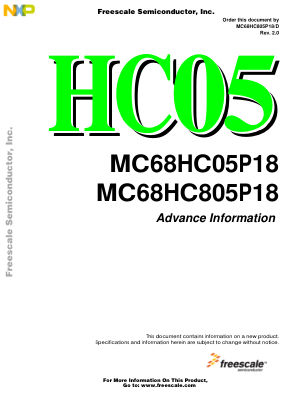 MC68HC805P18 数据手册首页