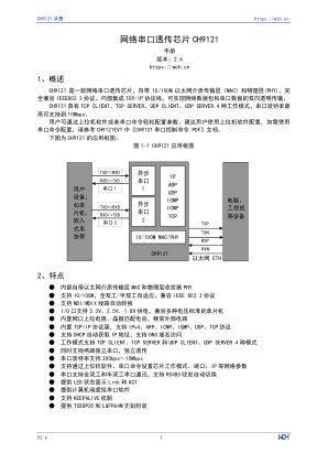 CH9121T datasheet cover page