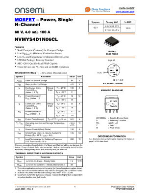 NVMYS4D1N06CL datasheet cover page