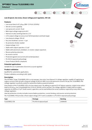 TLS203B0EJ-V50 datasheet cover page