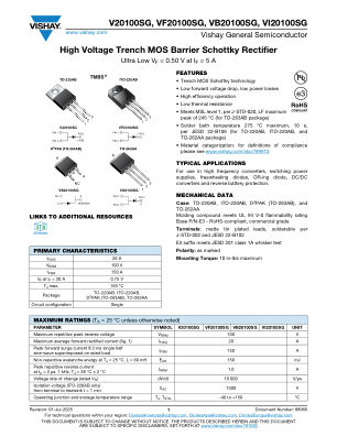 V20100SG datasheet cover page