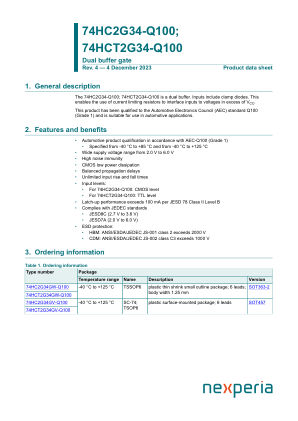 74HCT2G34GW-Q100H datasheet cover page