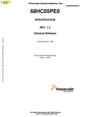 HC05PE0GRS datasheet cover page