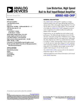 AD8065-KGD-CHIP 数据手册首页