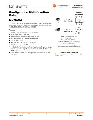 NL7SZ58 数据手册首页