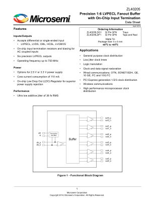 ZL40205LDG1 数据手册首页