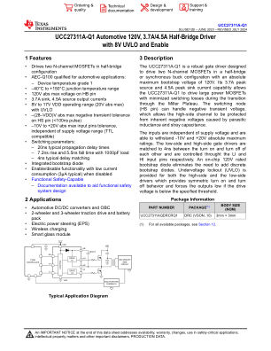 UCC27311A-Q1 数据手册首页