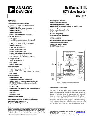 ADV7322 数据手册首页