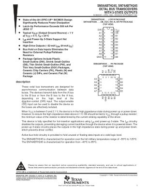 SN74ABTH245 数据手册首页