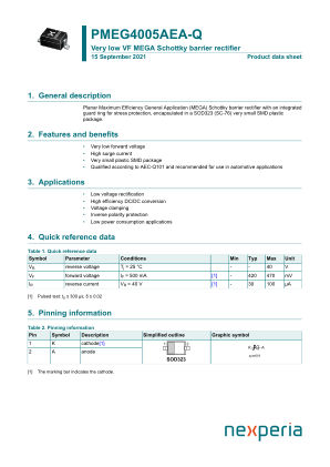 PMEG4005AEA-QX 数据手册首页
