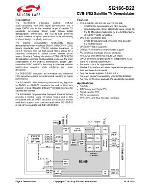 SI2166-B22-GMR 数据手册首页