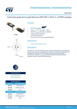 STGST200G65DFAG 数据手册首页