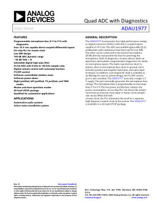 ADAU1977 数据手册首页