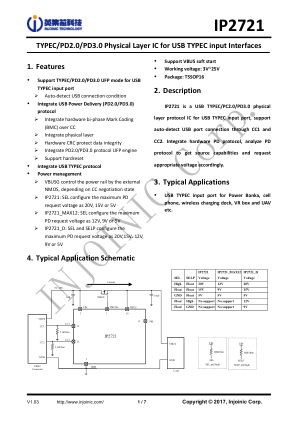 IP2721 datasheet cover page