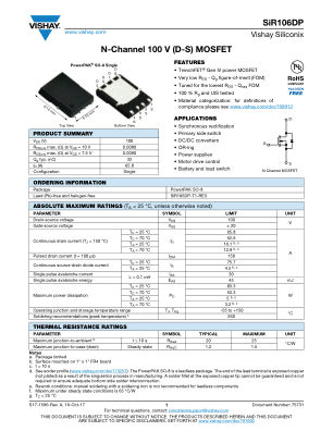 SIR106DP datasheet cover page