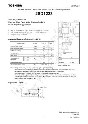 2SD1223 datasheet cover page