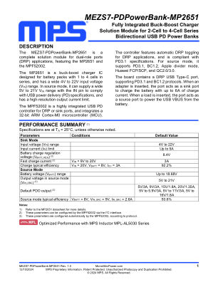 MEZS7-PDPOWERBANK-MP2651 数据手册首页