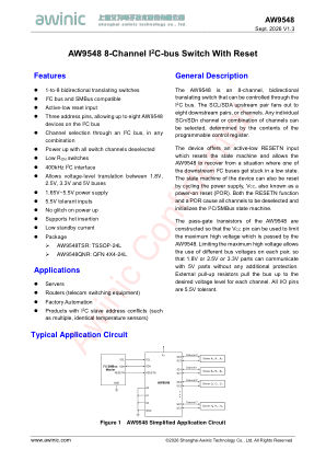 AW9548 datasheet cover page