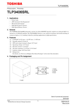TLP3406SRL 数据手册首页