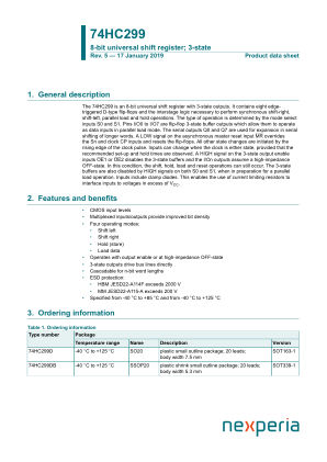 74HC299DB datasheet cover page