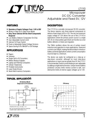 LT1110 datasheet cover page
