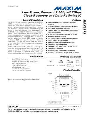 MAX3873 datasheet cover page