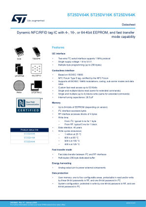 ST25DV04K datasheet cover page