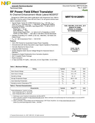 MRF7S19120N datasheet cover page