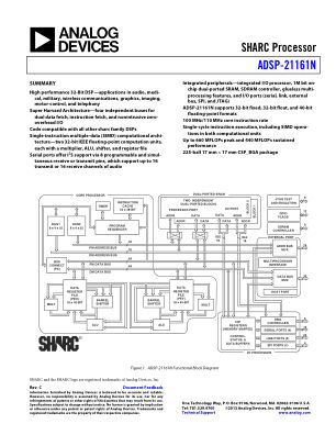 ADSP-21161N 数据手册首页