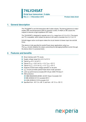 74LV245ATPW datasheet cover page