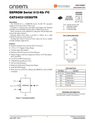 CAT24C512C8UTR 数据手册首页