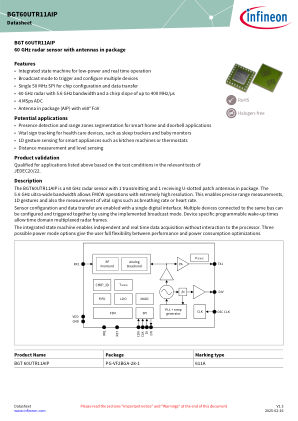 BGT60UTR11AIP datasheet cover page