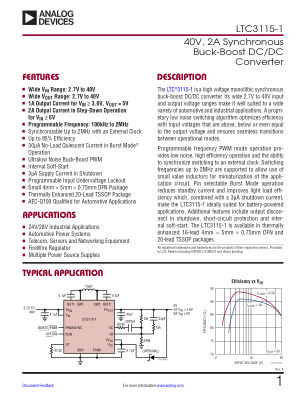 LTC3115-1 datasheet cover page
