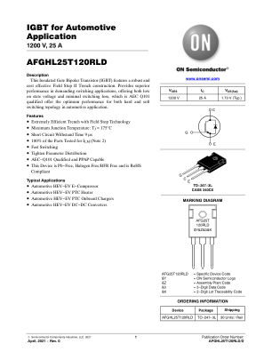 AFGHL25T120RLD datasheet cover page