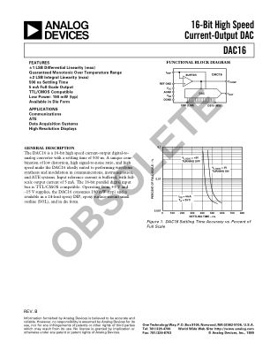 DAC16 datasheet cover page