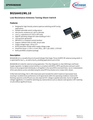BGSA402ML10 数据手册首页